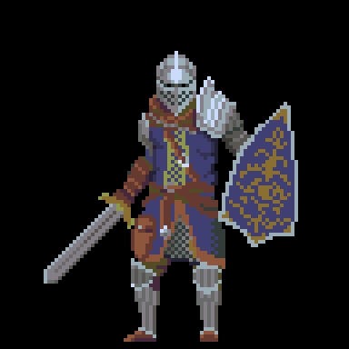 My first ever pixel art! A small non-animated sprite of Oscar from Dark Souls 1